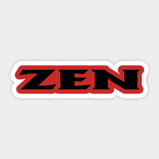 Zen black 2 (red sig) Sticker